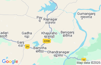 Map of KHAJURAHO MADHYA PRADESH