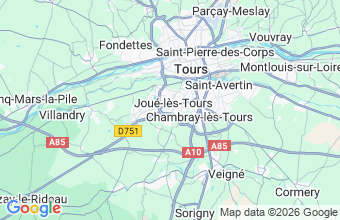 Map of Joue-Les-Tours