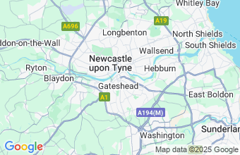 Map of Gateshead